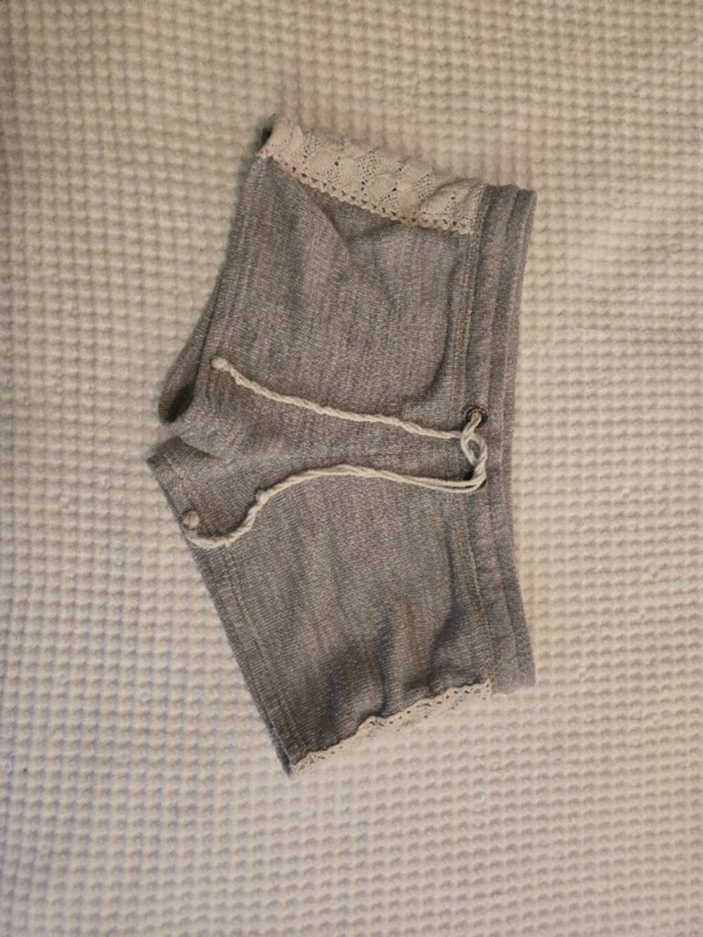 Aeropostale Gray Lace-Trim Lounge Shorts XS